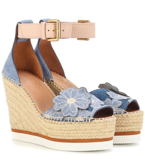 see by chloe espadrille sandals|chloe denim espadrille.